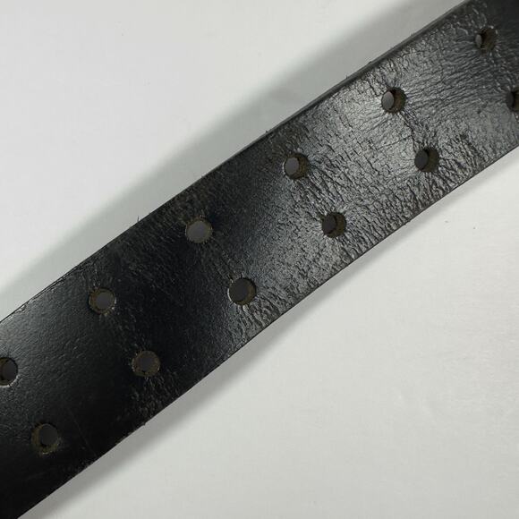 Dickies Leather Two Hole Double Prong Bridle Belt Black Men's 34 Work Belt - Picture 6 of 8